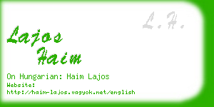 lajos haim business card